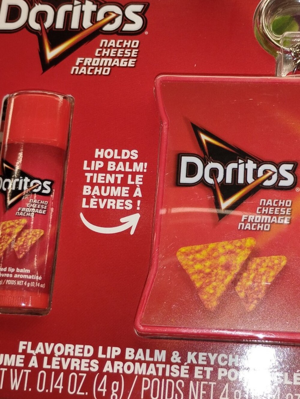 Nacho Cheese Red Lip Balm & Keychain - Holds Lip Balm
